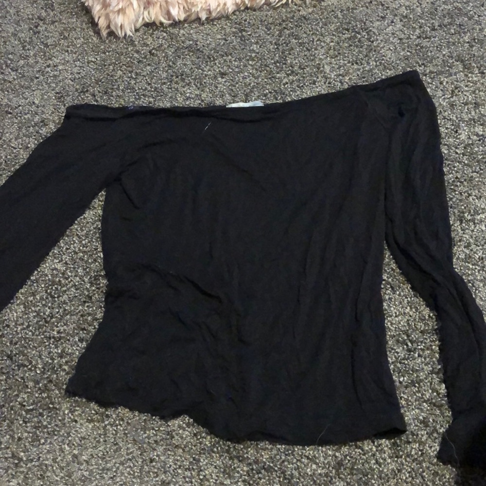 Black off the shoulder shirt